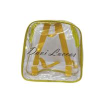 MINI mochila INFALTIL PERSONALIZADA AMARELA e transparente escola viagem
