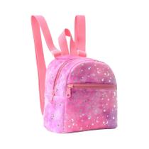 Mini Mochila Infantil De Pelúcia Com Estampa De Estrela E Lua Macia Adequada Para Viagens Ao Ar