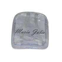 MINI mochila infantil PERSONALIZADA BRANCA e transparente escola viagem
