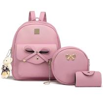 Mini mochila K.E.J. Bowknot Leather, 3 peças para mulheres Mini mochila K.E.J. Bowknot Leather, 3 peças para mulheres