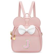 Mini mochila KKXIU Girls Initial Bowknot Cute Pink (J)