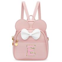 Mini mochila KKXIU Girls Initial Bowknot de material sintético rosa Mini mochila KKXIU Girls Initial Bowknot de material sintético rosa
