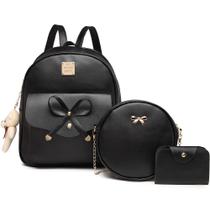 Mini mochila MACCINELO de couro fofo para mulheres com conjunto de 3 peças Mini mochila MACCINELO de couro fofo para mulheres com conjunto de 3 peças