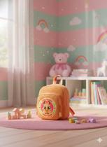 Mini Mochila Puket Passeio Ou Escolar De Costas Capivara Laranja Fluor