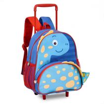 Mini Mochila Rodinha Escolar Infantil Dinossauro Pets 33cm