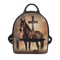 Mini mochila Showudesigns Cross Horse para mulheres marrom