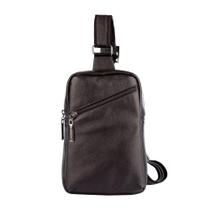 Mini mochila transversal de couro masculina Eric preta