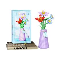 Mini Modelo De Brinquedo De Tijolo HUIQIBAO MOC, Buquê De Flores Eternas, Decoração De Mesa