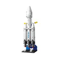 Mini modelo de foguete tripulado de aviação infantil, blocos de construção, estação espacial,