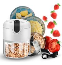 Mini Moedor Elétrico Alho Cebola Sem Fio Usb Processador Cor Branco 110V/220V Mini Moedor Elétrico Alho Cebola Sem Fio Usb Processador Cor Branco 110V/220V