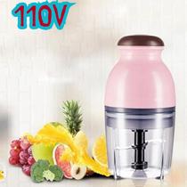 Mini Moedor Elétrico de Carne 110V Picador Triturador de Alimentos Frutas 600ml 250W Base Antiderrapante e Copo Transparaente Cortador de Carnes