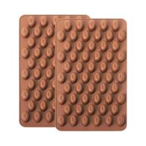 Mini Molde De Silicone Em Forma De Grão De Café Com 55 Cavidades, Grau Alimentício Para Chips De