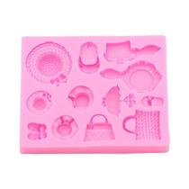 Mini Molde De Silicone Para Chapéu, Bolsa, Pente E Chinelos Para Decoração De Resina, Chocolate,