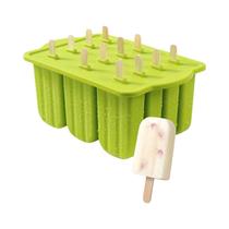 Mini Moldes de Picolé de Silicone para Verão - com Palitos de Madeira Mini Moldes de Picolé de Silicone para Verão - com Palitos de Madeira