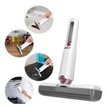 Mini Mop Esfregão Rodo Portátil Retrátil Branco 28,5x16cm Dobrável Limpeza Pias Espelhos Azulejos Vidros