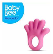 Mini mordedor para bebê formato de mão baby macio rosa - BEE TOYS