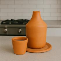 Mini Moringa De Barro Jarra Garrafa Agua Talha Copo Prato