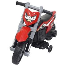 Mini Moto Cross Infantil Elétrica 6V Recarregável Triciclo Criança Vermelha Bivolt Brinqway Bw233