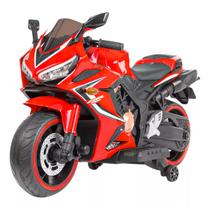 Mini Moto Eletrica 12v Vermelha CBR Suporta 30kg Marcha Ré Bluetooth Luzes Velocidade Máxima 3km/h Bivolt - Importway