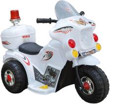 Mini Moto Eletrica 6v infantil Motocicleta Com Bau Som Sirene Policia Branca Mini Moto Eletrica 6v infantil Motocicleta Com Bau Som Sirene Policia Branca
