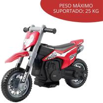 Mini Moto Elétrica Cross 6V Importway Vermelha BW233VM Certificado Inmetro Velocidade Máxima 3km/h Luz Rodas de Treiname Mini Moto Elétrica Cross 6V Importway Vermelha BW233VM Certificado Inmetro Velocidade Máxima 3km/h Luz Rodas de Treiname