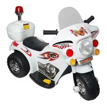 Mini Moto Elétrica De Polícia 3 Rodas Infantil Branco 1046