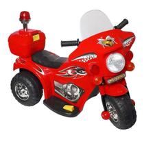 Mini Moto Elétrica De Polícia 3 Rodas Infantil Vermelha 1042