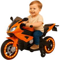 Mini Moto Eletrica Esportiva Importway Laranja 6V Com Luzes LED- BW127LR Mini Moto Eletrica Esportiva Importway Laranja 6V Com Luzes LED- BW127LR