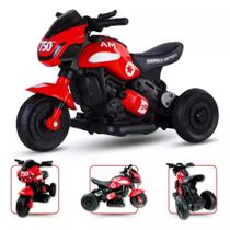 Mini Moto Elétrica Esportiva Infantil Motoca Bivolt Triciclo Vermelha