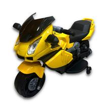 Mini Moto Elétrica Hayabusa Amarela Bivolt até 25 Kg com Fárois Led Coloridos