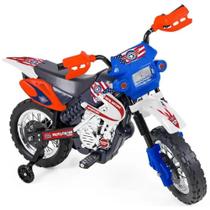 Mini Moto Elétrica Homeplay Motocross American Hero Azul 6V 241