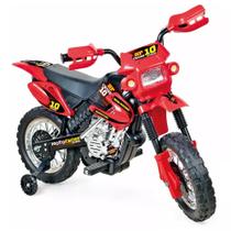 Mini Moto Elétrica Homeplay Motocross Vermelha 6V 244