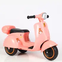 Mini Moto Elétrica Infantil 6V Scooter Retrô com Luz e Som Rosa