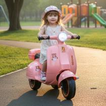 Mini Moto Elétrica Infantil 6V Scooter Retrô com Luz e Som Rosa Mini Moto Elétrica Infantil 6V Scooter Retrô com Luz e Som Rosa