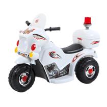 Mini Moto Elétrica Infantil A Bateria 6V Luz E Baú - Branco