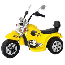 Mini Moto Elétrica Infantil Amarela Bateria 6V