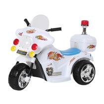 Mini moto eletrica infantil bateria 6v sirene som - branco