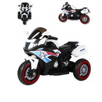 Mini Moto Elétrica Infantil Branca Esportiva Bivolt 6V Corrida Recarregável Estável