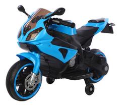 Mini moto eletrica infantil com led 6v bw127 azul
