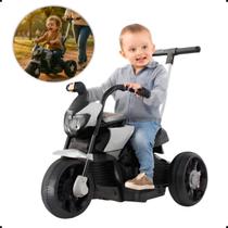 Mini Moto Elétrica Infantil Esportiva Unitoys Cinza Recarregável Bateria 6V LED Música Sons Mini Moto Elétrica Infantil Esportiva Unitoys Cinza Recarregável Bateria 6V LED Música Sons