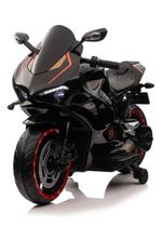 Mini Moto Elétrica Infantil Gigante Preto 24v Com Banco Couro E Luzes