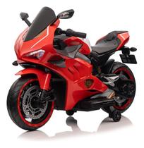 Mini Moto Elétrica Infantil Gigante Vermelho 24v Com Banco Couro E Luzes