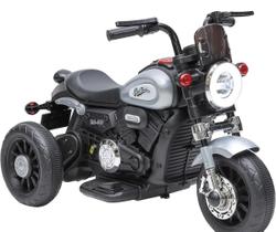 Mini Moto Elétrica Infantil Halei Bateria 6v Cinza 3 rodas a partir de 3 anos ate 30kg