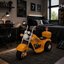 Mini Moto Elétrica Infantil Triciclo 6V Com Luzes Som Sirene Recarregável Até 17kg