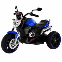 Mini Moto Elétrica Infantil Triciclo Azul 6V 3 Rodas para Crianças +3 Anos