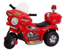 Mini Moto Elétrica Infantil Triciclo Criança Bateria 6V Importway BW002-V Verde Polícia Bivolt