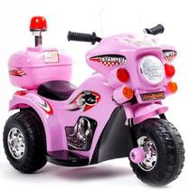 Mini Moto Elétrica Infantil Triciclo Criança Bateria Recarregável 6V Importway BW002 Polícia Bivolt