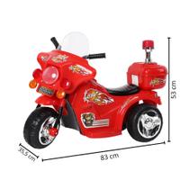 Mini Moto Elétrica Infantil Triciclo Policial 6V Com Luz e Sons Importway