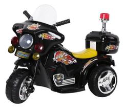 Mini Moto Elétrica Infantil Triciclo Policial Importway Preta