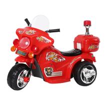 Mini Moto Elétrica Infantil Triciclo Policial Importway Vermelha 6V